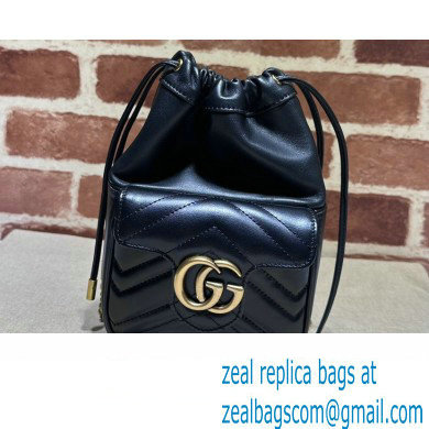 Gucci GG Marmont mini bucket bag 746433 Black 2023 - Click Image to Close