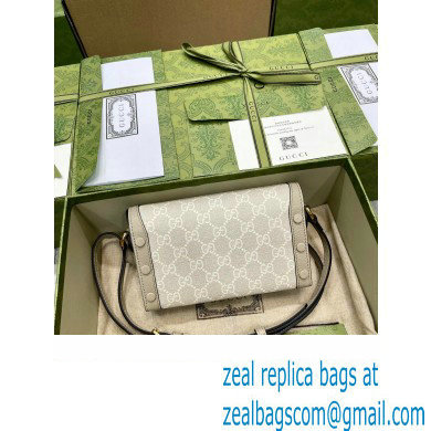 Gucci Horsebit 1955 Mini Bag 699296 GG Canvas beige and white
