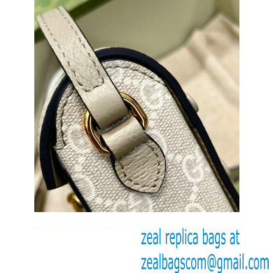 Gucci Horsebit 1955 Mini Bag 699296 GG Canvas beige and white