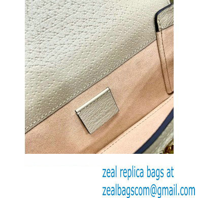 Gucci Horsebit 1955 Mini Bag 699296 GG Canvas beige and white