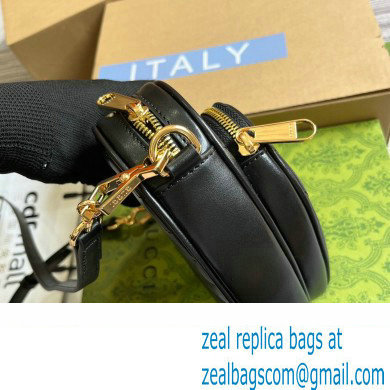 Gucci Interlocking G mini heart shoulder bag 751628 Black 2023