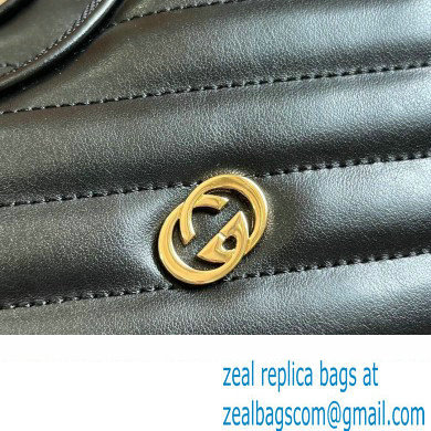 Gucci Interlocking G mini heart shoulder bag 751628 Black 2023