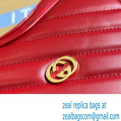 Gucci Interlocking G mini heart shoulder bag 751628 Red 2023