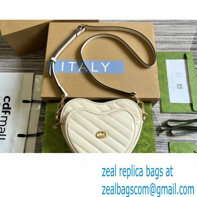 Gucci Interlocking G mini heart shoulder bag 751628 White 2023 - Click Image to Close