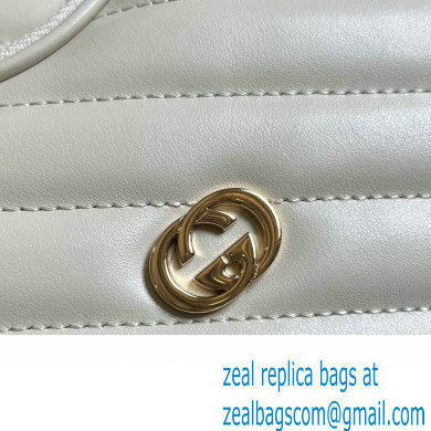 Gucci Interlocking G mini heart shoulder bag 751628 White 2023