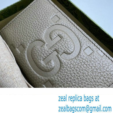 Gucci Jumbo GG card case 739478 Taupe 2023