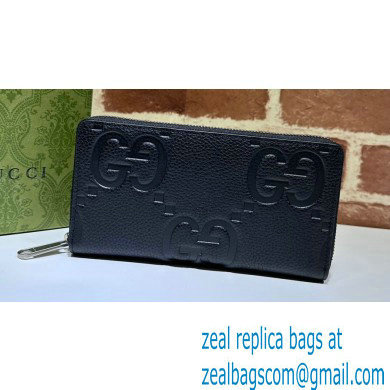 Gucci Jumbo GG zip around wallet 739484 Black 2023