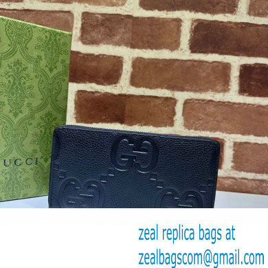 Gucci Jumbo GG zip around wallet 739484 Black 2023 - Click Image to Close
