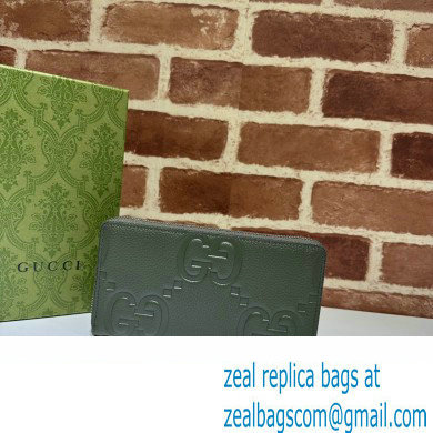 Gucci Jumbo GG zip around wallet 739484 Dark Green 2023