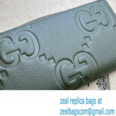 Gucci Jumbo GG zip around wallet 739484 Dark Green 2023