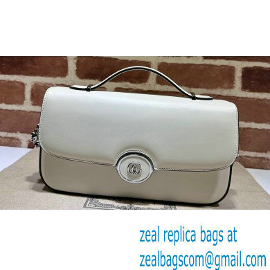 Gucci Petite GG small shoulder bag 739721 Leather White 2023