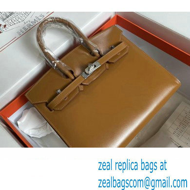 Hermes Birkin 25/30 In Original Box Leather Brown with Gold/Silver Hardware (Full Handmade)