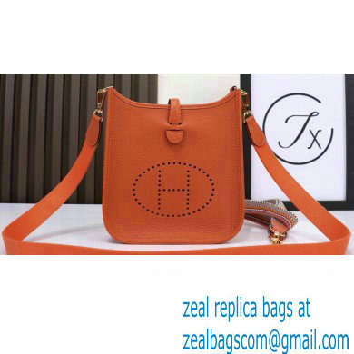 Hermes Evelyne III TPM Bag In Original Togo Leather Orange with gold Hardware (Machine Made)