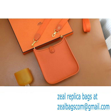 Hermes III TPM Evelyne Bag In Original Togo Leather with Gold Hardware orange(Full Handmade) - Click Image to Close