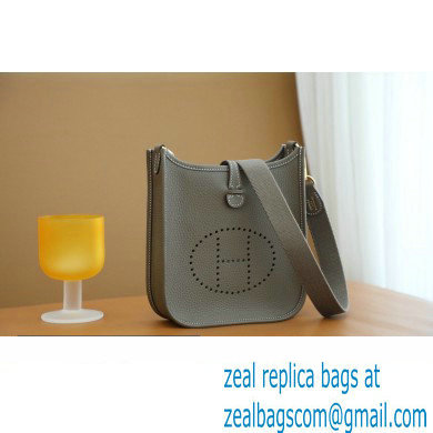 Hermes III TPM Evelyne Bag In Original Togo Leather with Gold Hardware taupe grey(Full Handmade)