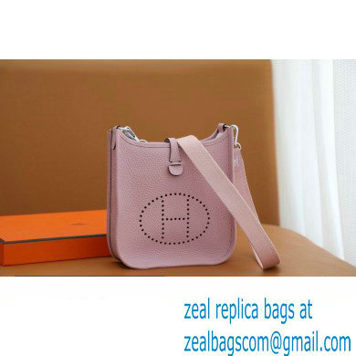 Hermes III TPM Evelyne Bag In Original Togo Leather with Gold/Silver Hardware mauve sylvestre (Full Handmade)