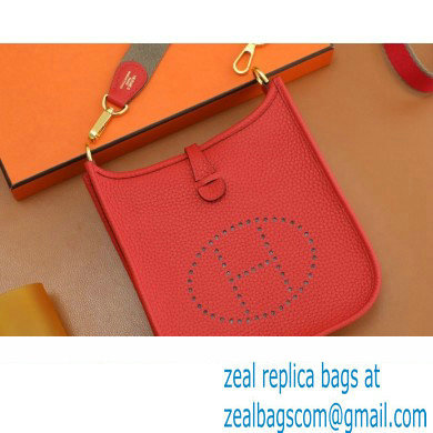 Hermes III TPM Evelyne Bag In Original Togo Leather with Gold hardware rouge casaque(Full Handmade) - Click Image to Close