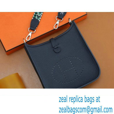 Hermes III TPM Evelyne Bag In Original Togo Leather with Silver Hardware bleu nuit(Full Handmade)