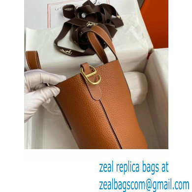 Hermes In-The-Loop Tote Bag In Original taurillon clemence Leather Golden Brown with Gold Hardware (Full Handmade Quality) - Click Image to Close