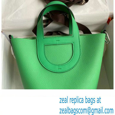 Hermes In-The-Loop Tote Bag In Original taurillon clemence Leather Green with Silver Hardware (Full Handmade Quality)