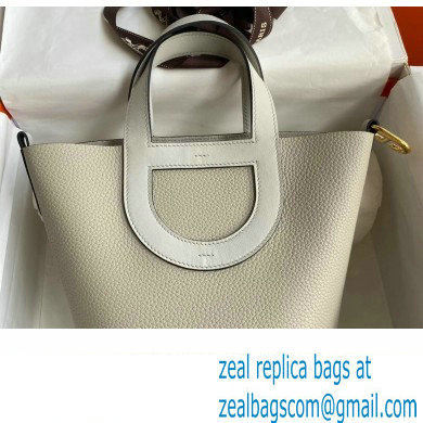 Hermes In-The-Loop Tote Bag In Original taurillon clemence Leather Pearl Gray with Gold Hardware (Full Handmade Quality) - Click Image to Close