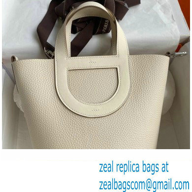 Hermes In-The-Loop Tote Bag In Original taurillon clemence Leather craie with silver Hardware (Full Handmade Quality)