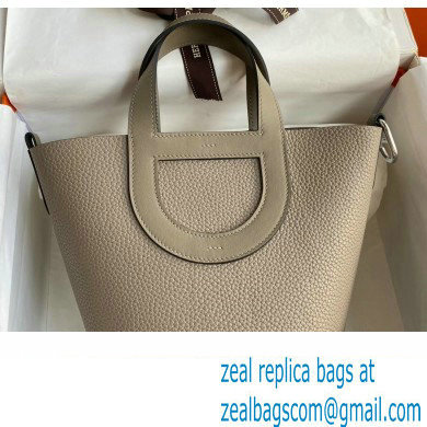 Hermes In-The-Loop Tote Bag In Original taurillon clemence Leather gris asphalt with Silver Hardware (Full Handmade Quality)