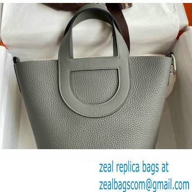 Hermes In-The-Loop Tote Bag In Original taurillon clemence Leather gris meyer with Silver Hardware (Full Handmade Quality) - Click Image to Close