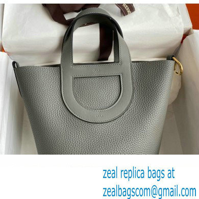 Hermes In-The-Loop Tote Bag In Original taurillon clemence Leather gris meyer with gold Hardware (Full Handmade Quality)