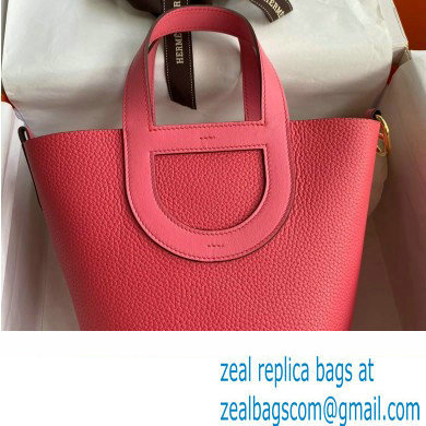 Hermes In-The-Loop Tote Bag In Original taurillon clemence Leather rose azalee with gold Hardware (Full Handmade Quality)