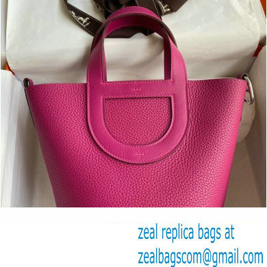 Hermes In-The-Loop Tote Bag In Original taurillon clemence Leather rose purple with Silver Hardware (Full Handmade Quality)