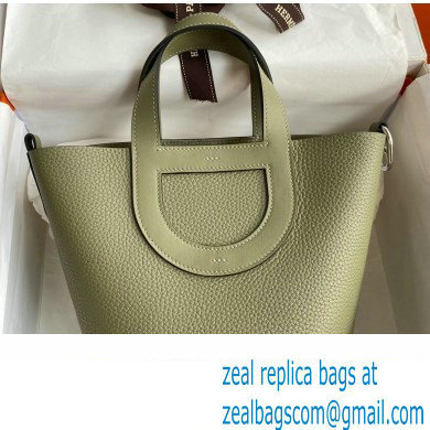 Hermes In-The-Loop Tote Bag In Original taurillon clemence Leather sauge with Silver Hardware (Full Handmade Quality)