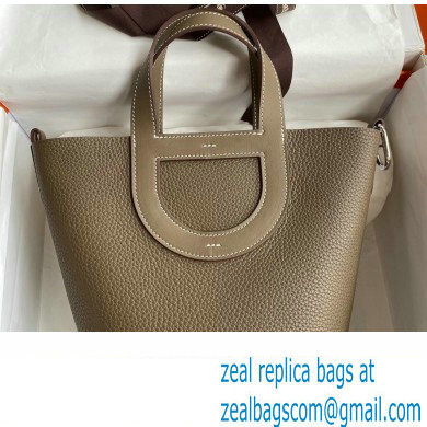 Hermes In-The-Loop Tote Bag In Original taurillon clemence Leather taupe grey with Silver Hardware (Full Handmade Quality) - Click Image to Close