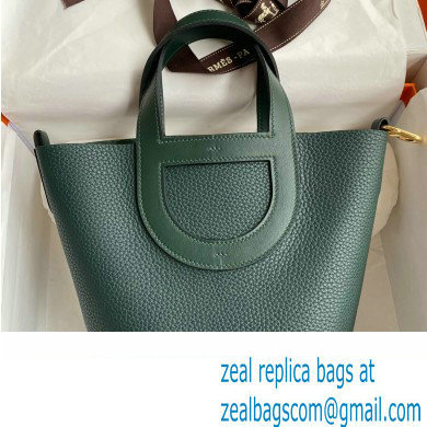 Hermes In-The-Loop Tote Bag In Original taurillon clemence Leather vert cypres with Gold/Silver Hardware (Full Handmade Quality)