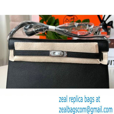 Hermes Kelly Elan Bag In Original Mysore Leather Black 2023(Full Handmade)