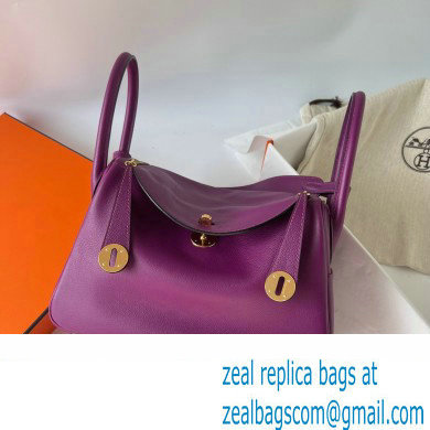 Hermes Lindy 26cm Bag in original evecolor leather anemone(handmade) - Click Image to Close