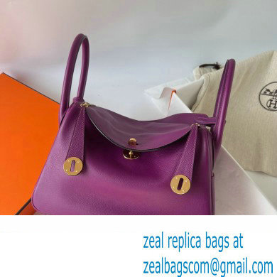 Hermes Lindy 26cm Bag in original evecolor leather anemone(handmade)