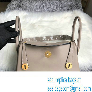 Hermes Lindy 26cm Bag in original swift leather gris ashpite(handmade) - Click Image to Close