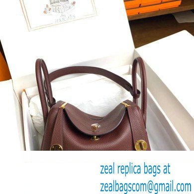 Hermes Lindy 26cm Bag in original taurillon clemence leather bordeaux(handmade)