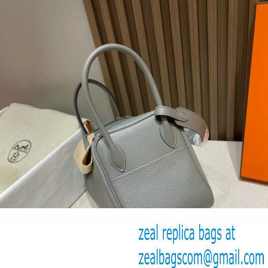 Hermes Lindy 26cm Bag in original taurillon clemence leather gris meyer(handmade)