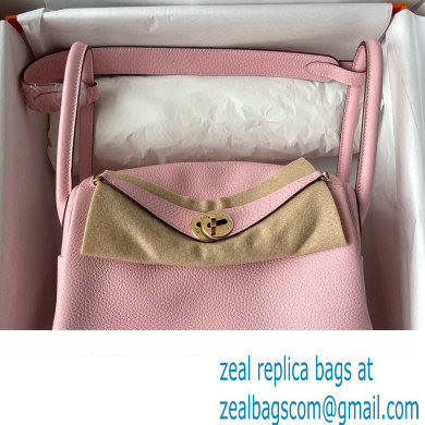 Hermes Lindy 26cm Bag in original taurillon clemence leather pink(handmade)