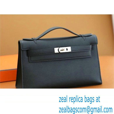 Hermes Mini Kelly 22 Pochette Bag Black in Swift Leather(handmade)