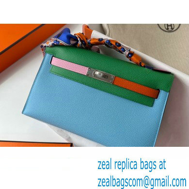 Hermes Mini Pochette Bag In Original Epsom Leather Blue/Green/Pink/Orange/Red (Full Handmade) - Click Image to Close