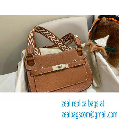 Hermes mini jypsiere bag in TOGO leather GOLDEN BROWN (original quality+handmade) - Click Image to Close