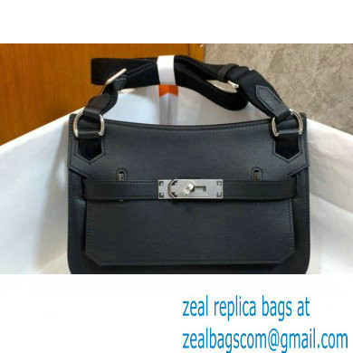 Hermes mini jypsiere bag in swift leather Black with Silver Hardware (original quality+handmade) - Click Image to Close