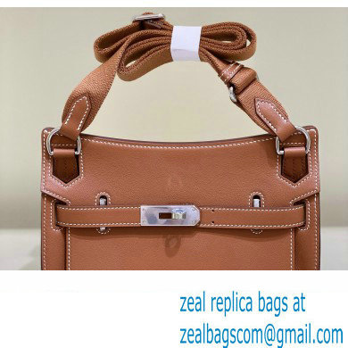 Hermes mini jypsiere bag in swift leather Golden Brown with Silver Hardware (original quality+handmade)