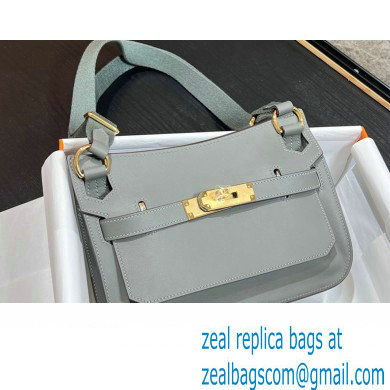 Hermes mini jypsiere bag in swift leather Gray with Gold Hardware (original quality+handmade) - Click Image to Close