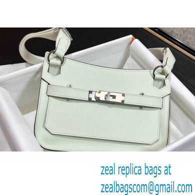 Hermes mini jypsiere bag in swift leather Pale Green with Gold/Silver Hardware (original quality+handmade) - Click Image to Close