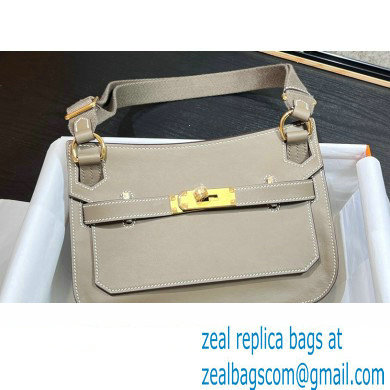 Hermes mini jypsiere bag in swift leather Pearl Gray with Gold Hardware (original quality+handmade) - Click Image to Close