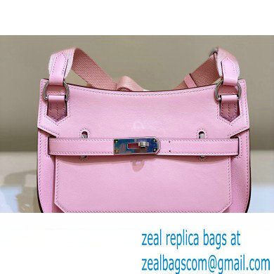 Hermes mini jypsiere bag in swift leather Pink with Silver Hardware (original quality+handmade) - Click Image to Close